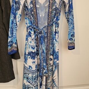 Blue Floral Women's Swim Coverup